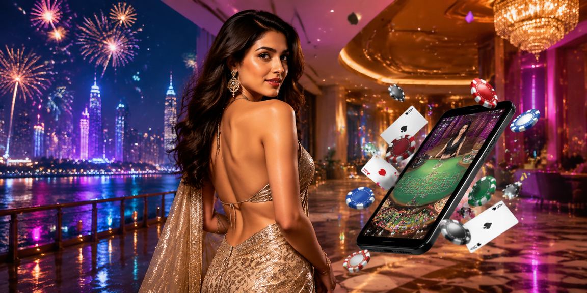 Mumbai neon casino entertainment at night